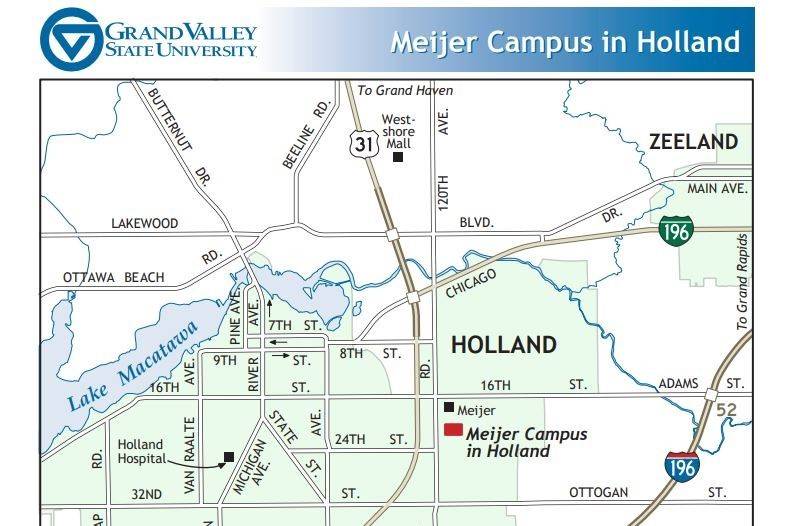 Map to Meijer Campus in Holland